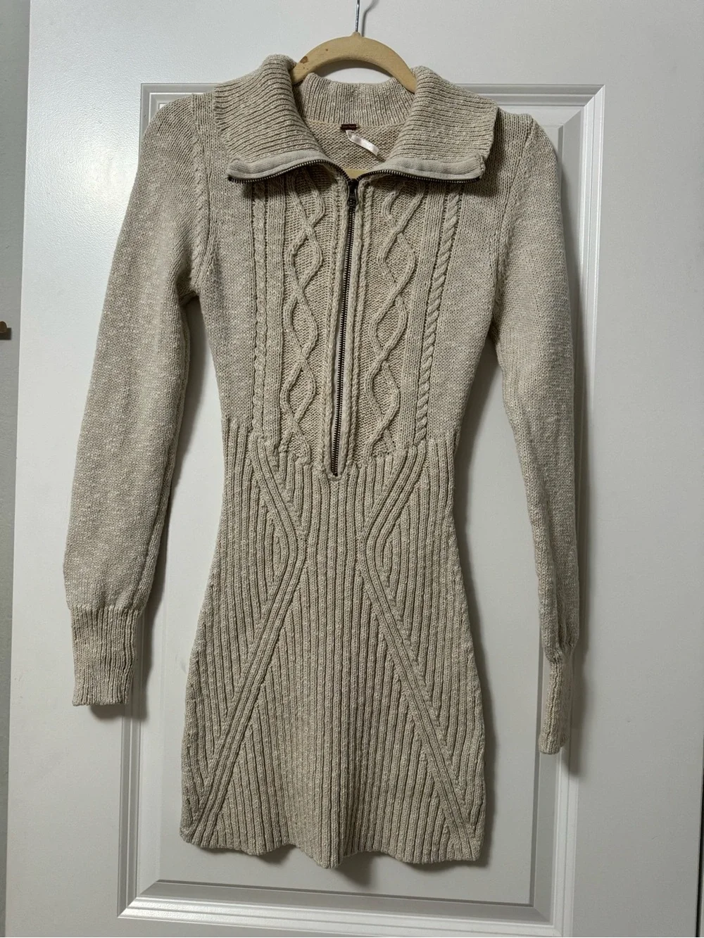 Free People Mont Blanc Mini Dress size small tan beige